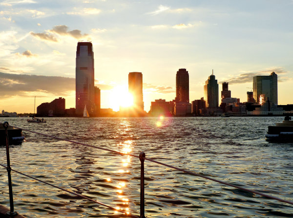 Sunset sur Manhattan depuis l'Hudson River