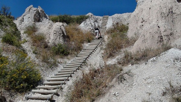 L'échelle de Notch Trail Badlands NP