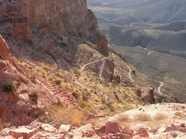 Descente après Skeleton Point South Kaibab Trail Grand Canyon Arizona