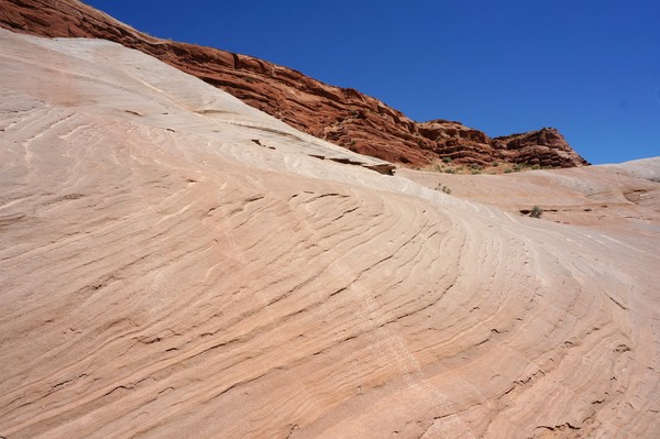 Grès gris délimitant le wash Le Nautilus Grand Staircase-Escalante Utah