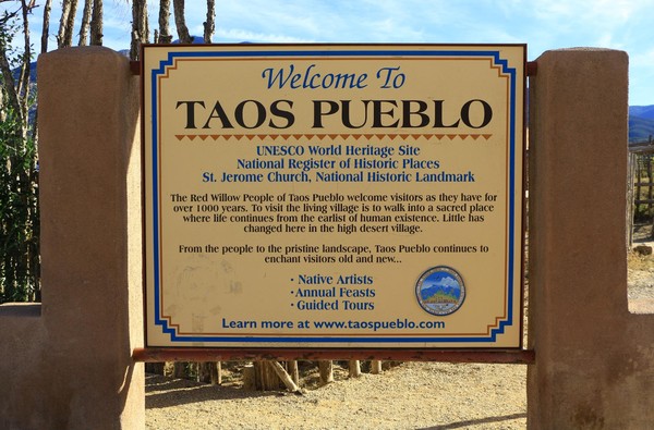 Panneau Taos Pueblo Nouveau-Mexique