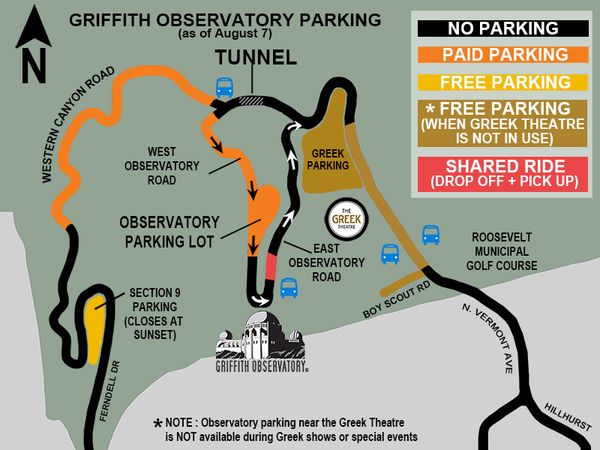 Se garer au Grrifith Park Observatory