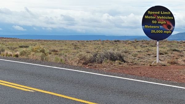 Sur la route d'accès à Meteor Crater