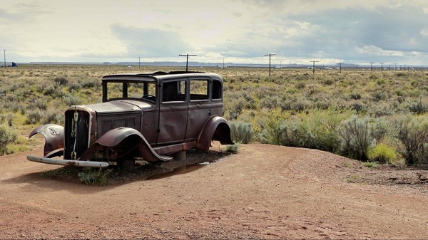 Sur l’ancien tracé de la Route 66 Petrified Forest Painted Desert Arizona
