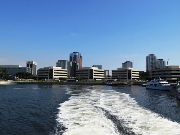 Vue sur Long Beach depuis le ferry vers Santa Catalina Island