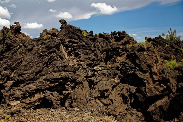 Blocs volcaniques Sunset Crater Volcano Arizona