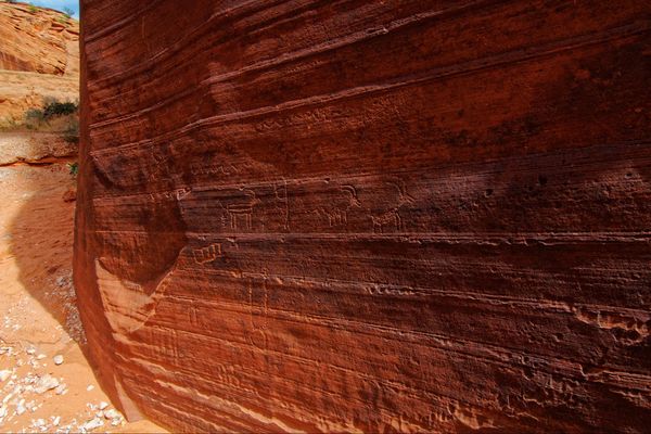 pétroglyphes indiens wire pass Utah USA
