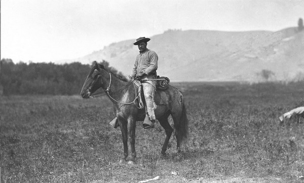 Clifford Negley in Yellowstone Park, during Hayden Geological Survey of the Territories, 1872