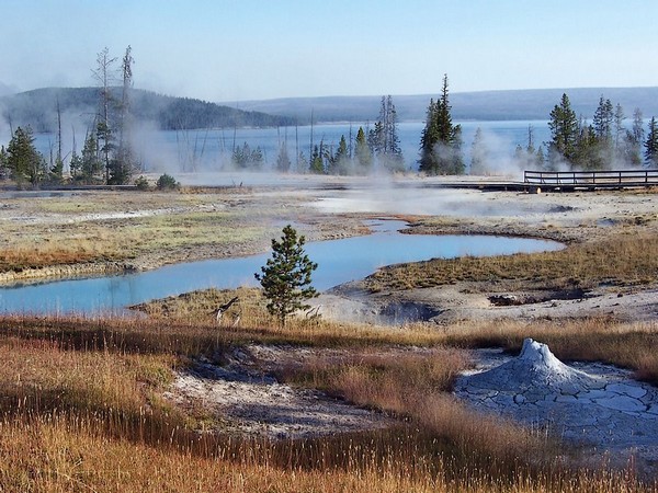 West Thumb Geysey Basin et le Yellowstone Lake