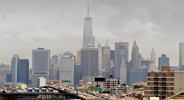 Vue sur Manhattan depuis le cimétière Green Wood New York