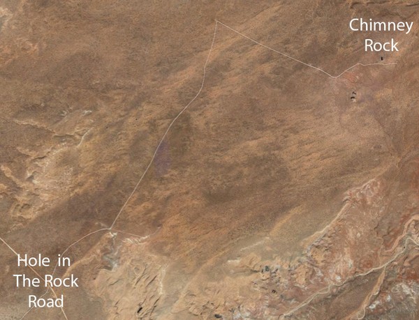 Plan de situation Chimley Rock Hole in the Rock Road Utah