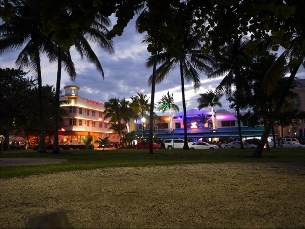 Ocean drive by night Miami Beach