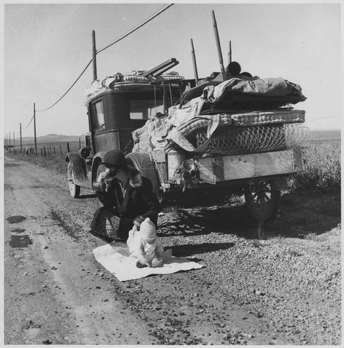 Farm Security Administration : farmers whose topsoil blew away joined the sod caravans of 