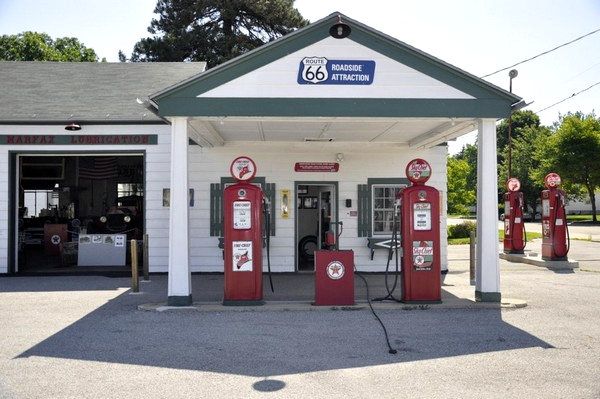 Ambler's Texaco Gas Station à Dwight Route 66 Illinois