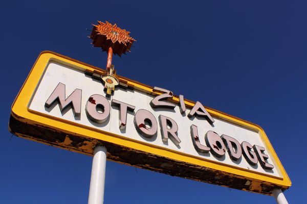 Enseigne Zia Motor Lodge Albuquerque Nouveau-Mexique