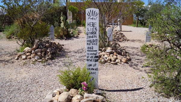 Tombe de George Johnson, cimetière de Timbstone Arizona