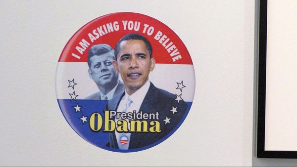 Badge de campagne Obama JFK