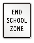 Panneau end school zone
