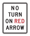 Panneau no turn on red arrow