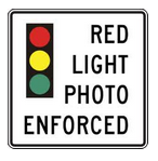 Panneau red light photo enforced