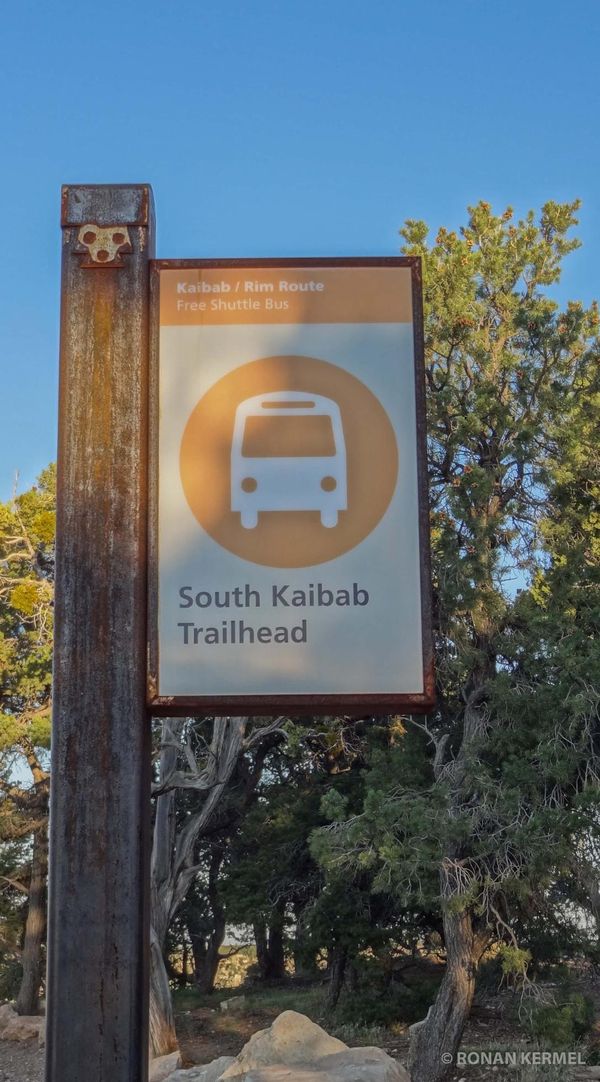 Panneau arrêt South Kaibab Trailhead Grand Canyon Arizona