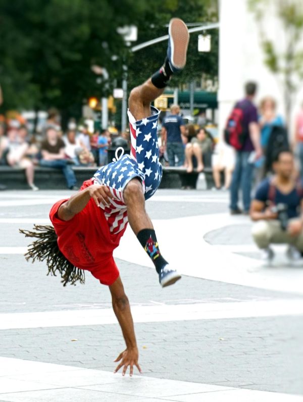 Show sportif du dimanche après-midi Washington Square Park New York