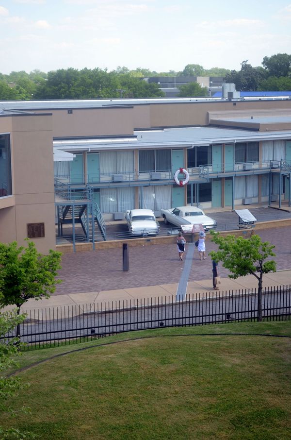 Vue sur le Lorraine Motel depuis la salle de bain du tueur Memphis