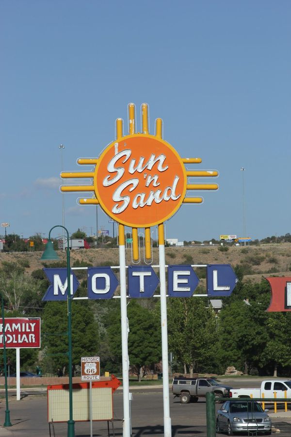 Enseigne Sun 'n Sand Motel Santa Rosa Route 66 Nouveau-Mexique