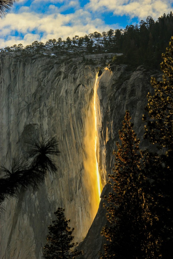 Horsetail Fall, la chute de feu de Yosemite