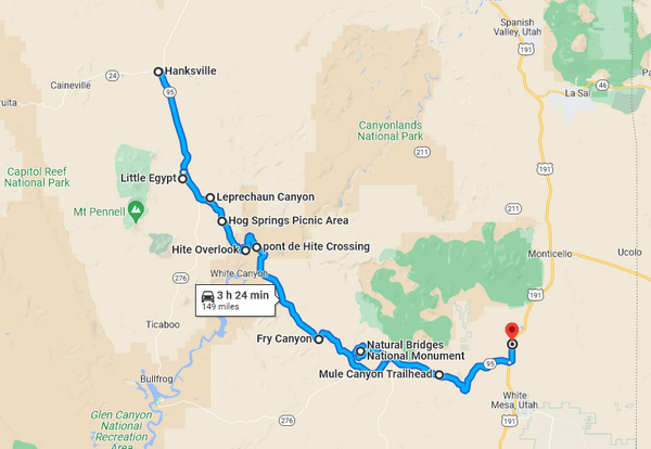 Carte Route UT-95