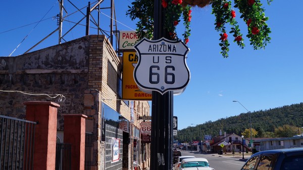 Panneau Route 66 à Williams