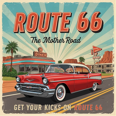 Poster vintage Route 66